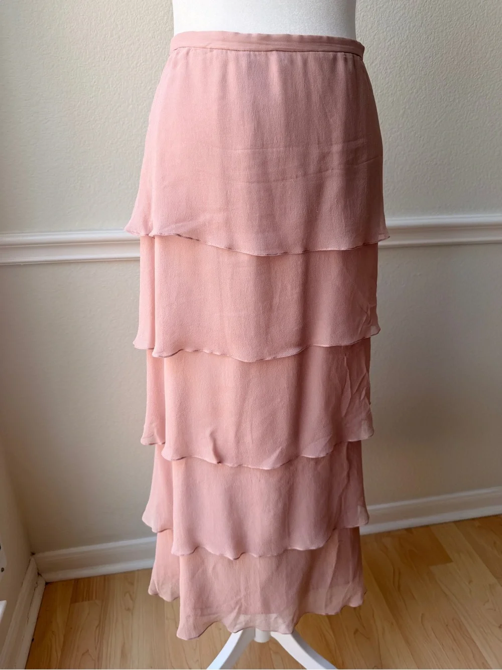 Vintage‎ Lourdes Chavez Silk Fairycore Beaded Top & Tiered Maxi Skirt Set